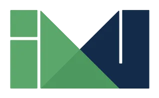 Logo aus grünen und blauen geometrischen Formen auf weißem Hintergrund.